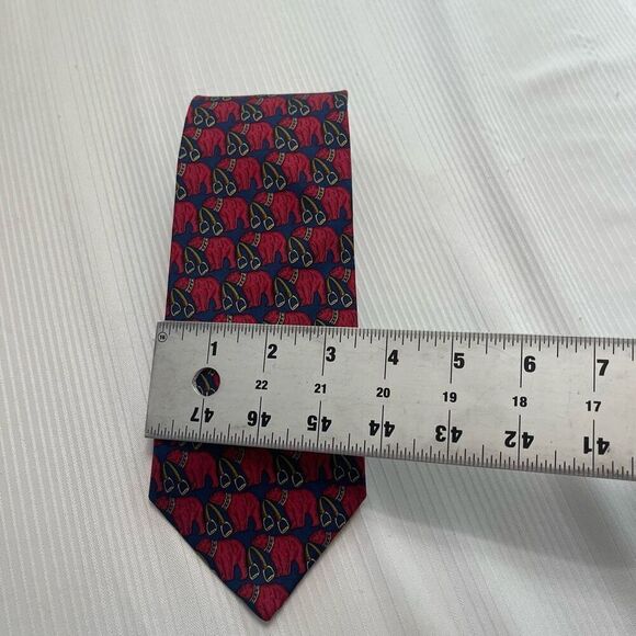 Brooks Brothers Navy Blue Silk Polar Bear Horsebit Abstract Tie Necktie - Picture 2 of 5